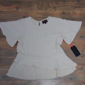 Black Label Cream Peplum Blouse